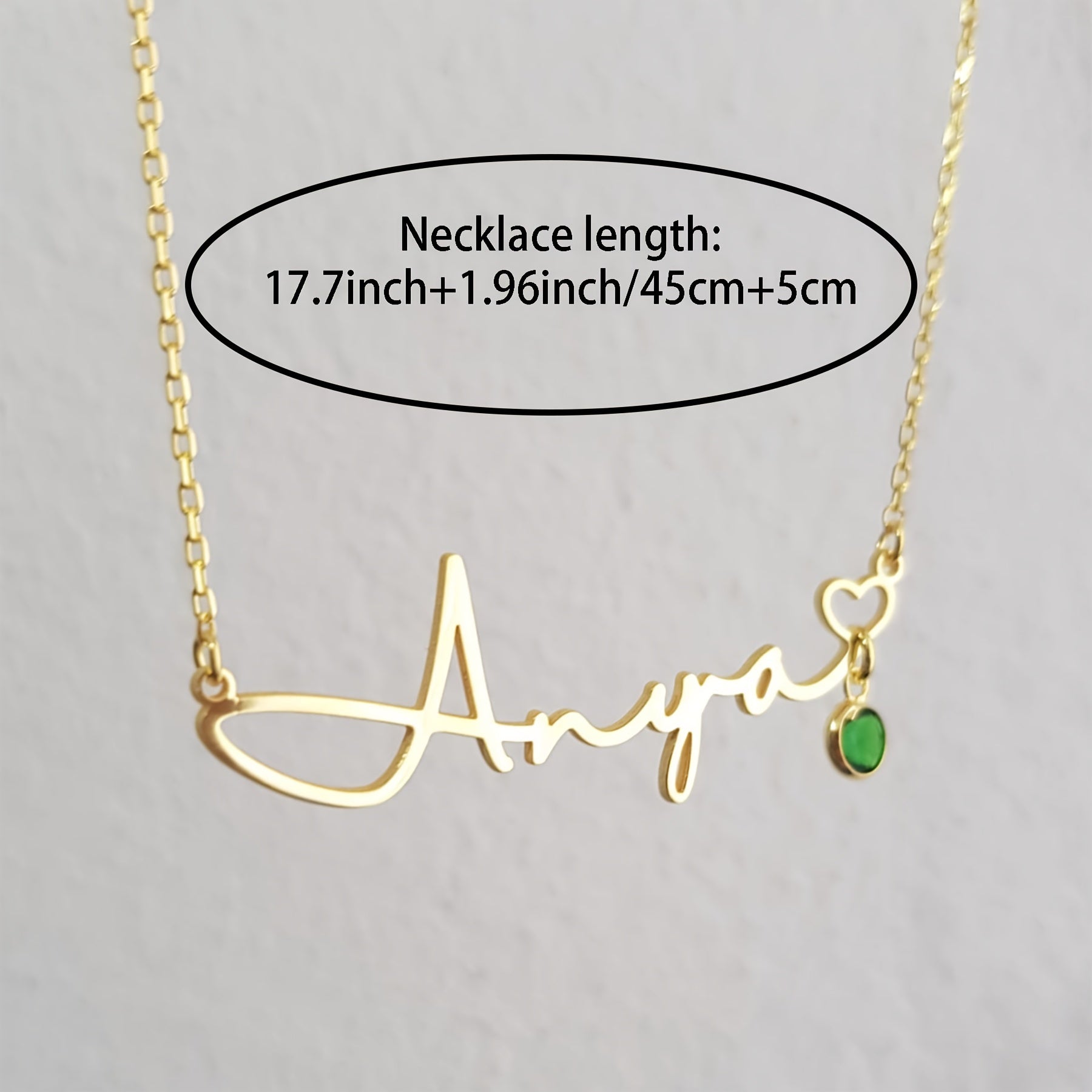 Personalized Name Necklace with Birthstone, 18K Gold Plated Customized Name Pendant Necklace, Simple and Fashionable Jewelry, Valentine's Day Gift, Christmas Gift