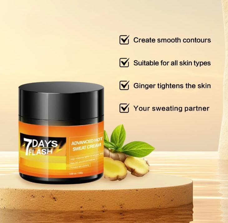 Creme Amincissante Chauffante 7 Days Flash-creme de Sudation Naturelle au Gingembre ,7 Days Flash Advanced Hot Sweat Natural Ginger Slimming Cream