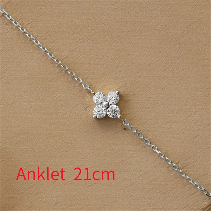 ROXI 100% 925 Sterling Silver Turquoise Crystal Petal Patter Pendant Necklaces For Women Delicate Wedding Jewelry Collar Mujer